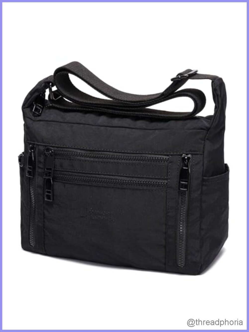 Nylon Crossbody Bags for Women Multi Pocket Lightweight Travel Purse